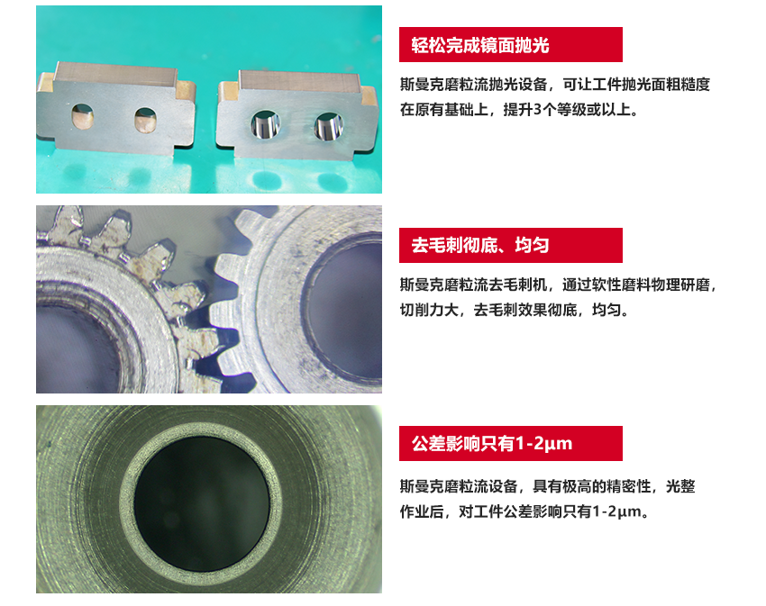 蘇州斯曼克磨粒流設備公司是專業生產<a href='http://www.shhn.net' target='_blank'><u>流體拋光機</u></a>設備廠家,主要拋光機器型號有:<a href='http://www.shhn.net' target='_blank'><u>流體拋光機</u></a>,<a href='http://www.shhn.net' target='_blank'><u>微孔拋光機</u></a>,磨粒流拋光機,自動拋光機廣泛應用于擠型模具拋光,鎢鋼模具,精沖模具拋光,噴絲板,管件<a href='http://www.shhn.net' target='_blank'><u>內孔拋光</u></a>,渦輪殼內腔,熱流道拋光,沖頭,細長管內壁拋光.